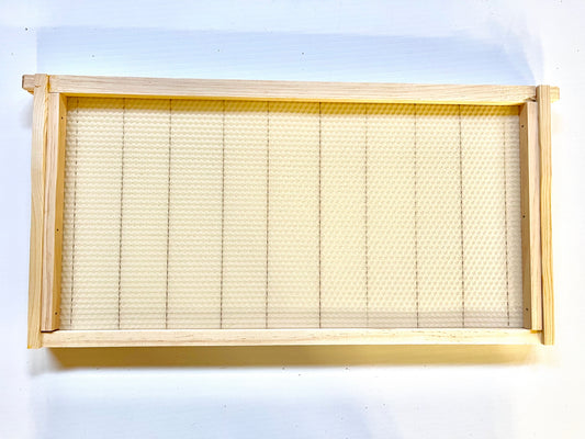 Wood  Frames with Wired Beeswax Foundation