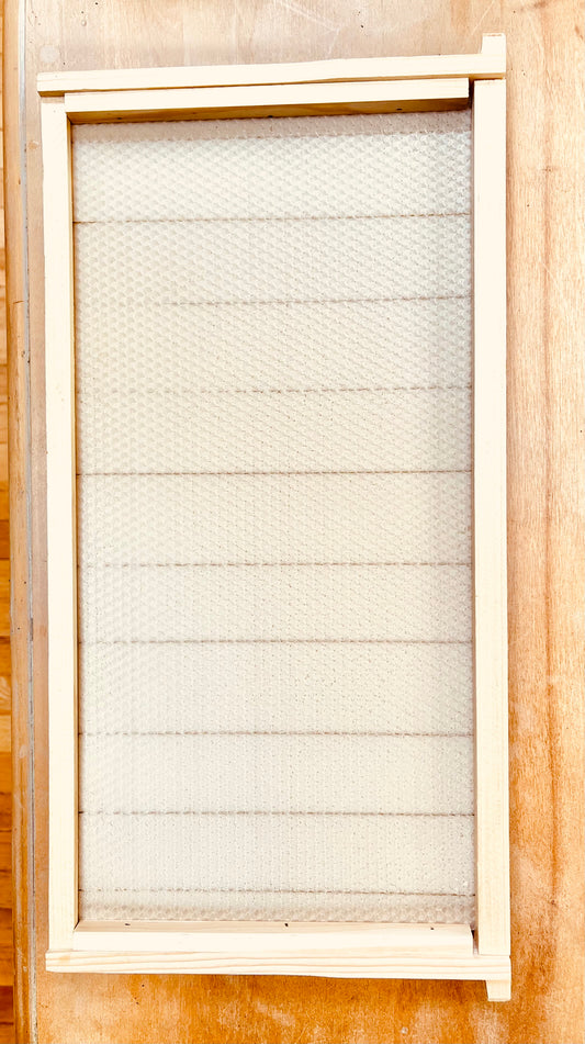 Wood  Frames with Wired Beeswax Foundation