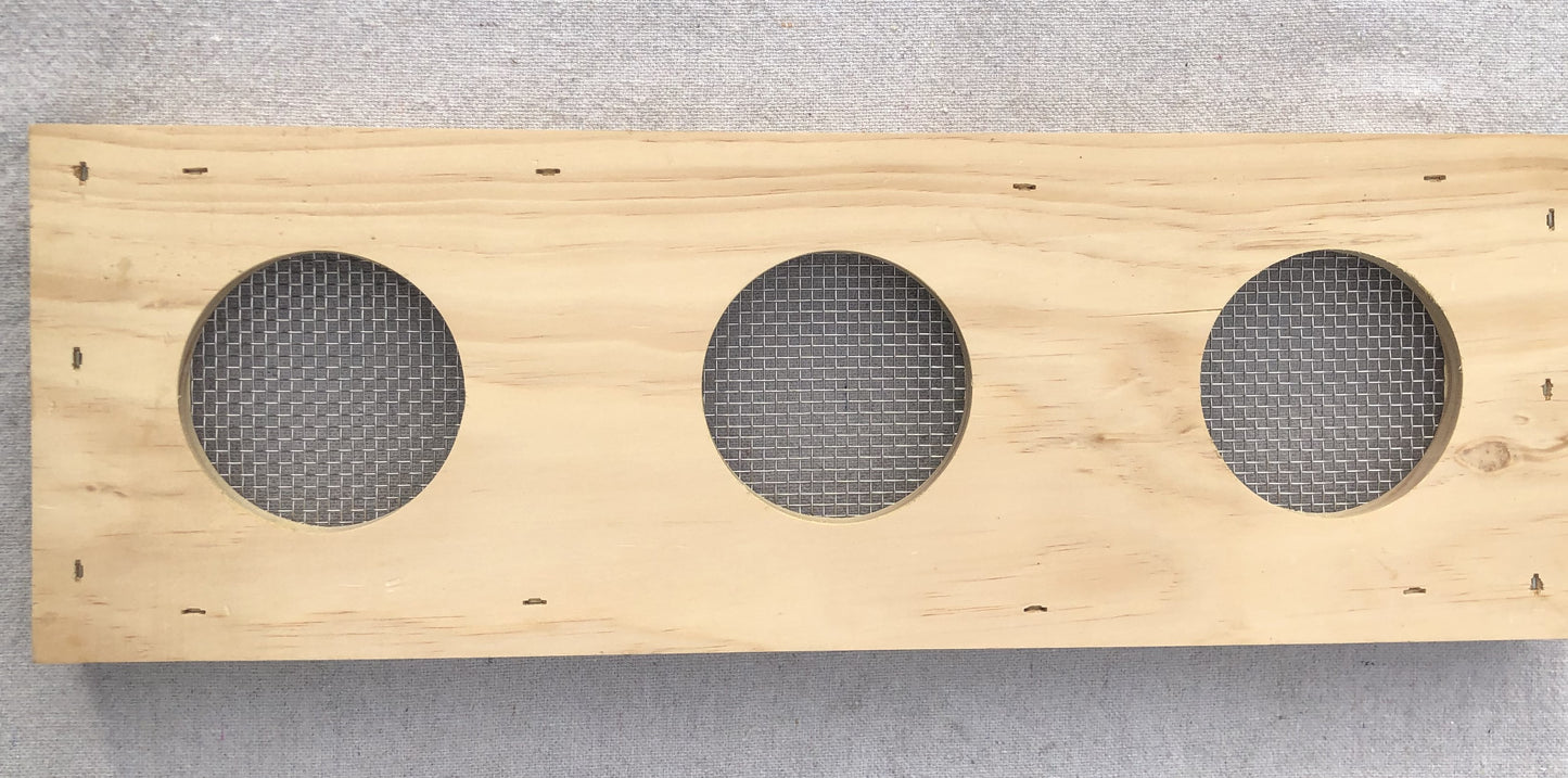 Three hole jar feeder for honeybees